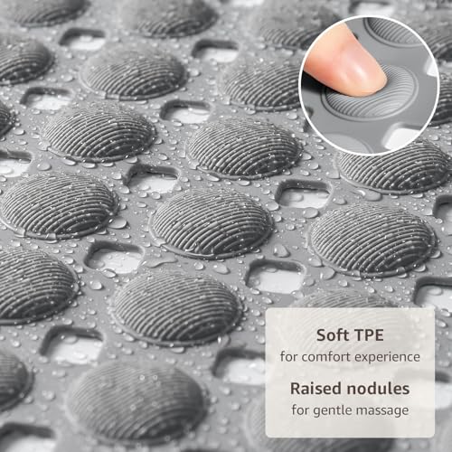 OTHWAY Non-Slip Bathtub Mat, 35x16 Inch Shower Floor Liner - Grey