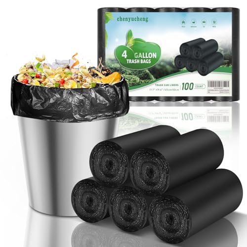 Chenyucheng Biodegradable Small Trash Bags 4 Gallon - 100 Count