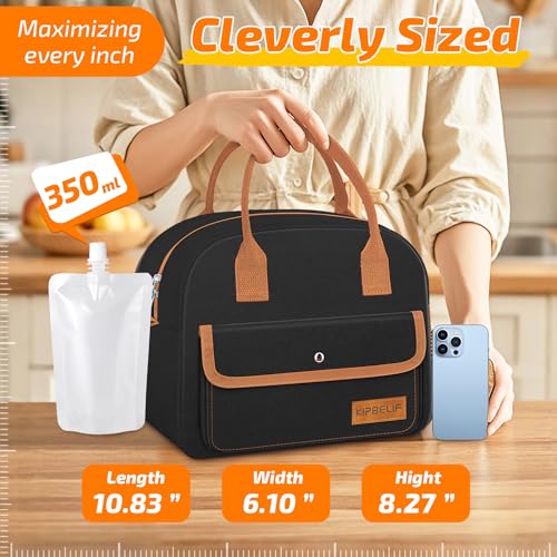 KIPBELIF Insulated Lunch Bag for Women - Large Leakproof Lunch Box with Cooling Pack