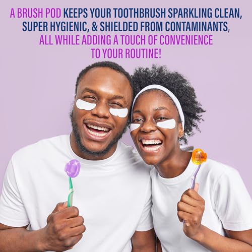 GuruNanda Brush Pods Toothbrush Cover for Manual and Electric Toothbrushes 4 Pack