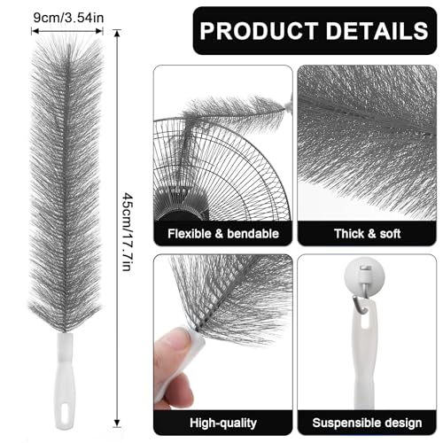 Yuanchu Gray 2-Pack Bendable Fan & Vent Cleaning Brushes Microfiber Dusters