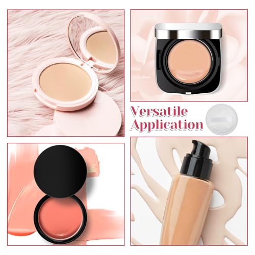 12 PCS Cotton Makeup Powder Puffs Washable Round Face Sponge Cushion with Ribbon