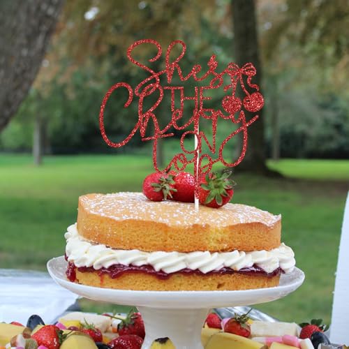She's the Cherry on Top Cake Topper - Summer Fruit Party Decor