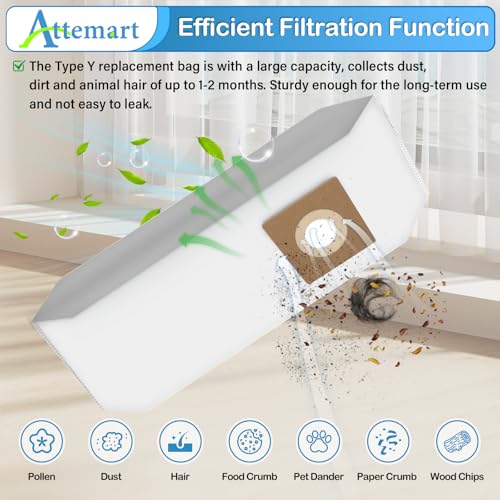 Type Y Vacuum Bags for Hoover WindTunnel - 10-Pack HEPA Dust Bags
