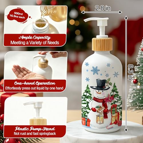 Hexagram Christmas Snowman Soap Dispenser - Holiday Bathroom & Kitchen Decor