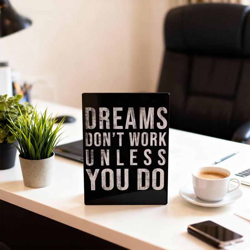 Inspirational Wooden Plaque Art - Positive Quotes for Home & Office