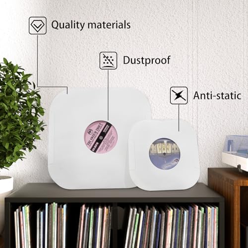 7-Inch Vinyl Record Inner Sleeves 20 Pack Anti-Static White Kraft Paper - MayRecords