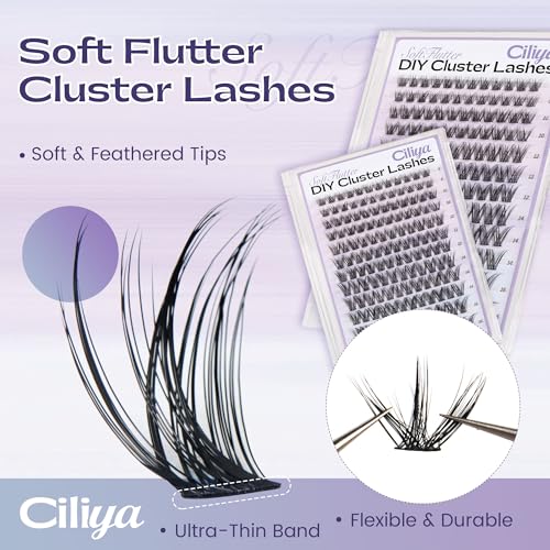 Ciliya Cluster Lashes Wispy DIY Individual Eyelash Extensions Natural Volume