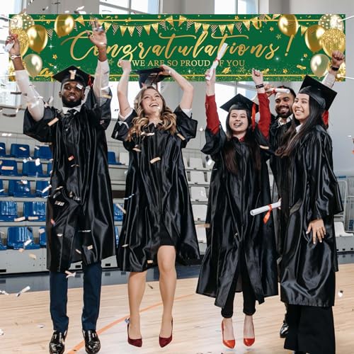 Green and Gold Graduation 2026 Banner | Congrats Grad Yard Sign