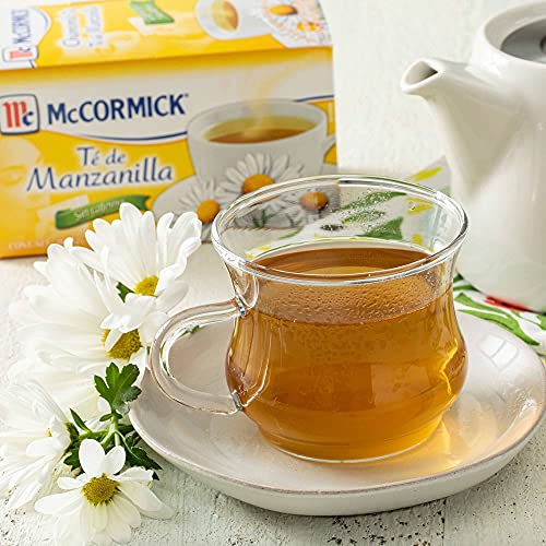 McCormick Caffeine-Free Chamomile Tea Bags 25 Count (1.06 oz) Pack of 6 - Relaxing Herbal Tea