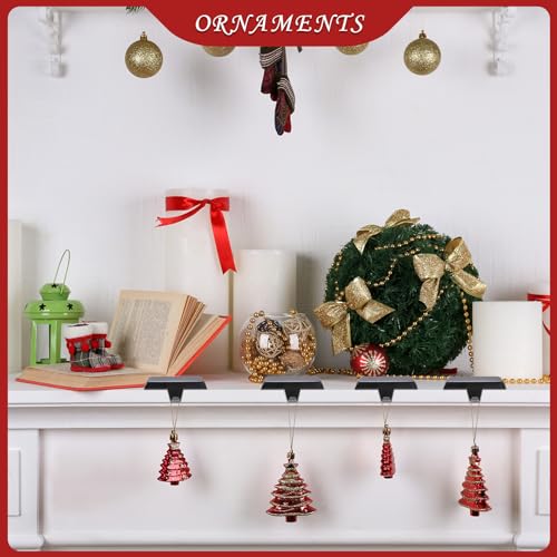 Sunshane Black Christmas Stocking Holder Set - Mantel Hooks for Fireplace Holiday Decor