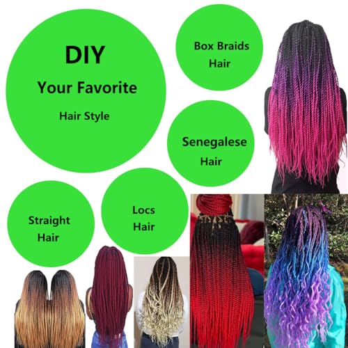 Ombre Purple Braiding Hair Extensions 24 Inch Hot Water Setting