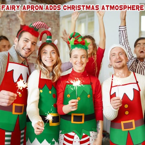Christmas Elf Apron and Headbands Set - Xmas Elf Costume for Adults Women - 20 / Elf Variation