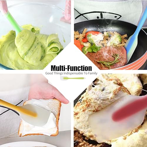 LEKAYIHU 3 Pcs Heat-Resistant Silicone Spatula Set - 8.2 Inch Non-Stick Baking Tool