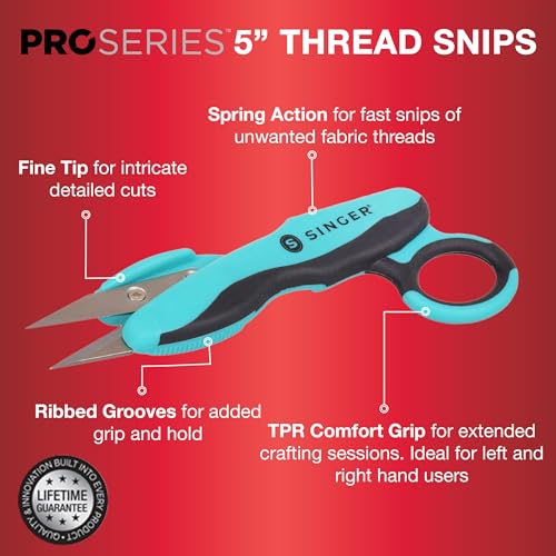 SINGER ProSeries™ 5" Thread Snips – Comfort Grip, Precision Cutter (Variation 1)