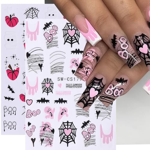 Ghost Halloween Nail Stickers 12 PCS 3D Cute Spooky Decals