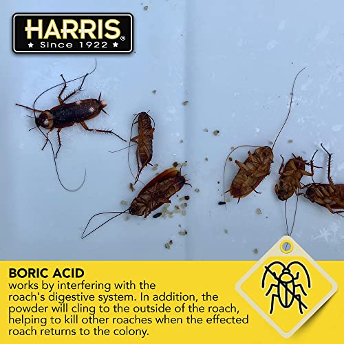 HARRIS Boric Acid Roach & Silverfish Killer Powder with Lure 16oz - Pack of 1