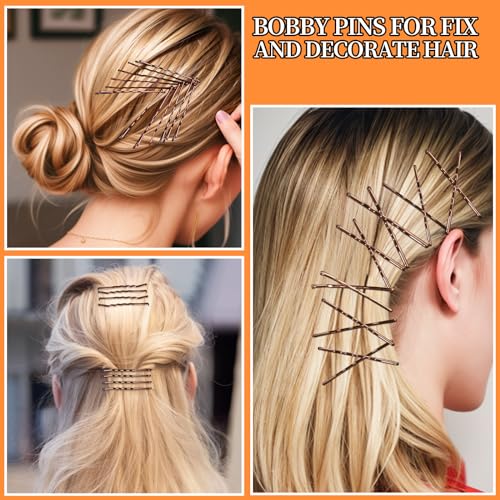 Teenitor 100Pcs Brown Bobby Pins and U-Shaped Hair Pins Set