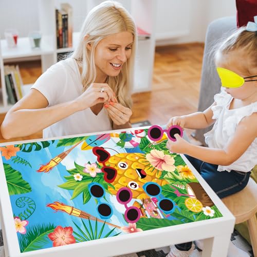 Hawaiian Luau Party Game for Kids - Pin The Sunglasses on Pineapple