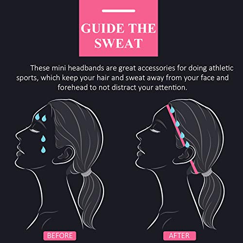 Sumind 4-Piece Non-Slip Elastic Sports Headbands for Men and Women