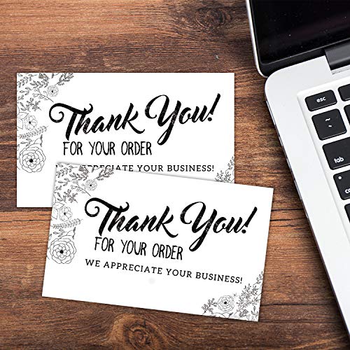 50 Premium Thank You for Your Order Cards - 3.5 x 2 Inches