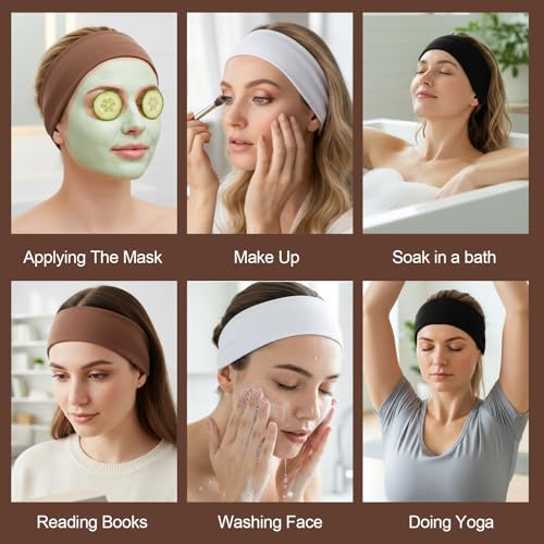 Apojgitn 3-Pack Workout Headbands for Women Non-Slip Athletic Sweat Bands