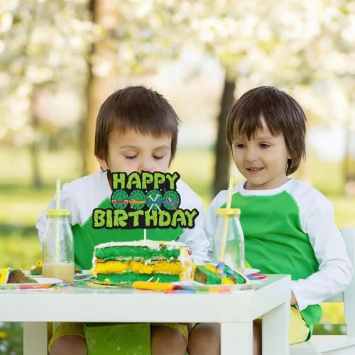 Turtle Cake Topper for Birthday Parties - Glitter Decor