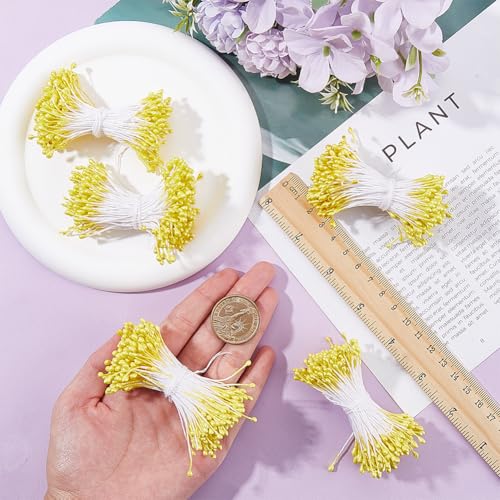 1200Pcs Yellow Flower Stamens for DIY Crafts and Jewelry Making