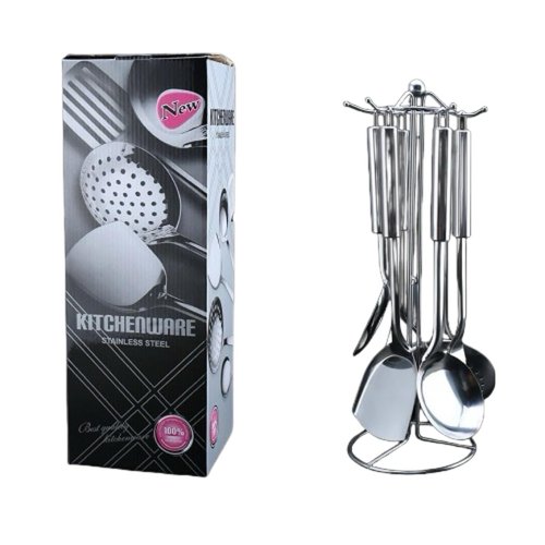 DYAYGPRGP Stainless Steel Cooking Utensils Set, 5 Pcs Stainless Steel Kitchen Utensils Set, Wok Utensils Set Include Wok Ladle, Slotted Spoon, Soup, Wok Spatula and Slotted Spatula