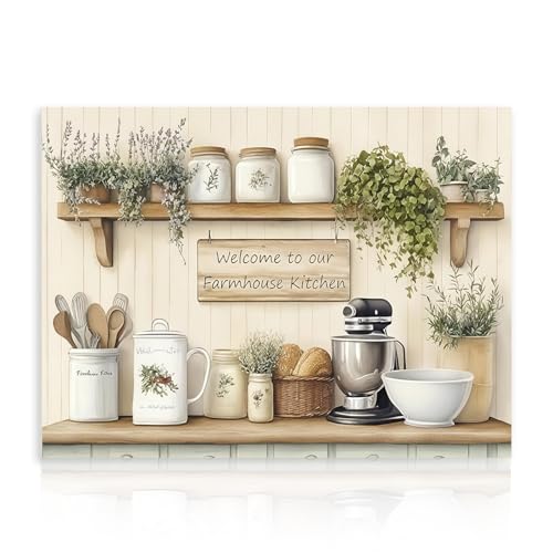 Rustic Farmhouse Kitchen Wall Art Poster - 12x16 Unframed