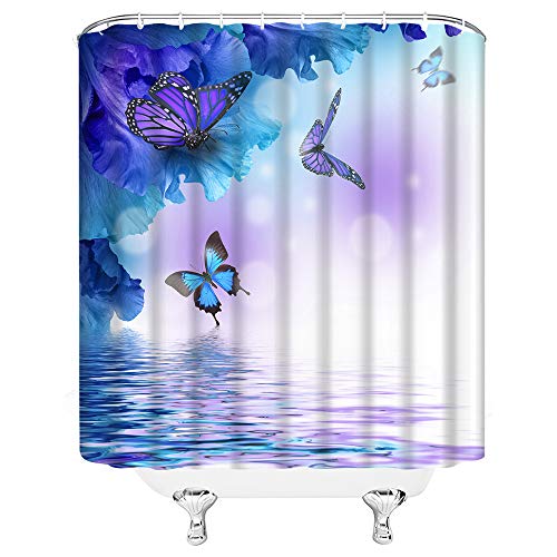 Butterfly Shower Curtain 72x72 Inch - Vibrant Floral Design