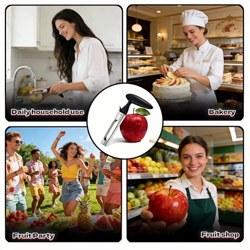 Stainless Steel Apple Corer & Divider with Serrated Blade