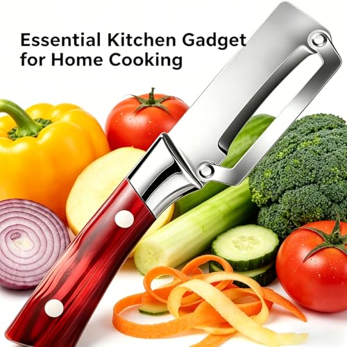 Multi-Functional Vegetable Peeler with Wooden Handle & Opener