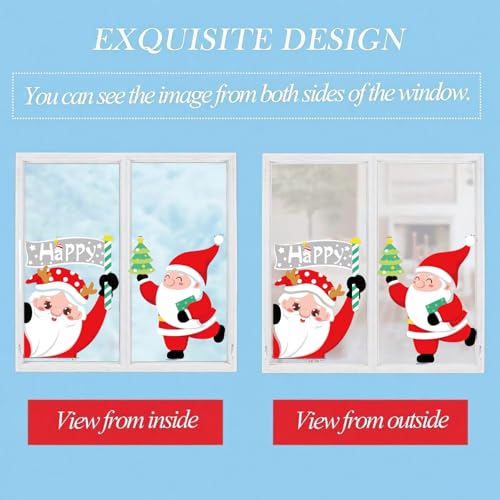 194 Cute Christmas Window Stickers - 6 Sheets of Holiday Decor