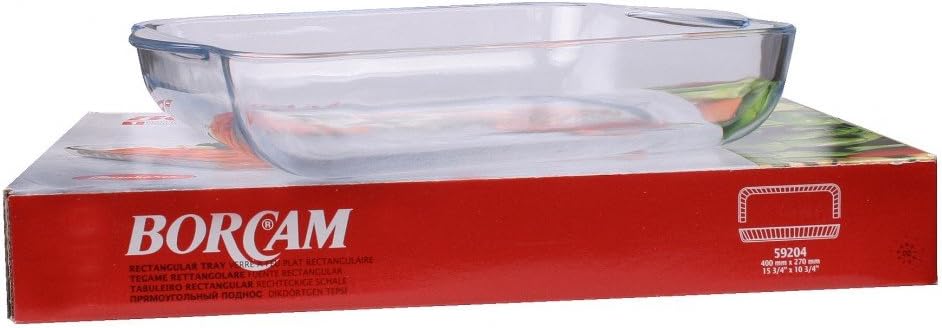 Borcam Baking Dishes Set of 2 - Clear Glass, Perfect for Care & Cooking | 31.5 x 28 x 6 cm