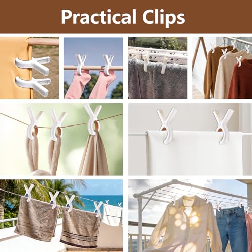 Heavy Duty Beach Towel Clips - 8 Pack in Blue & Khaki