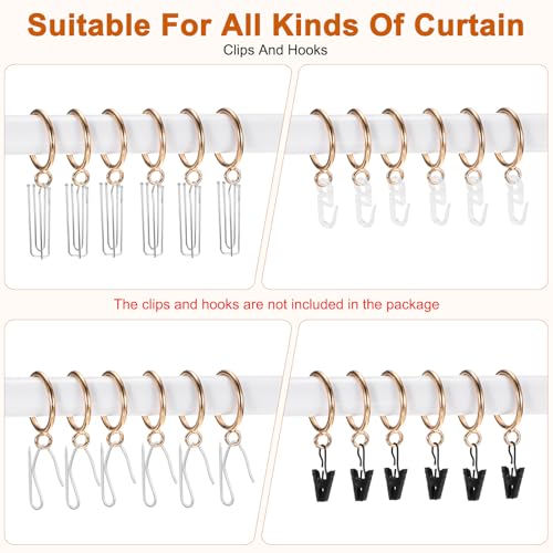 Gold Metal Curtain Rings - 10-Pack with Eyelet for Easy Hanging