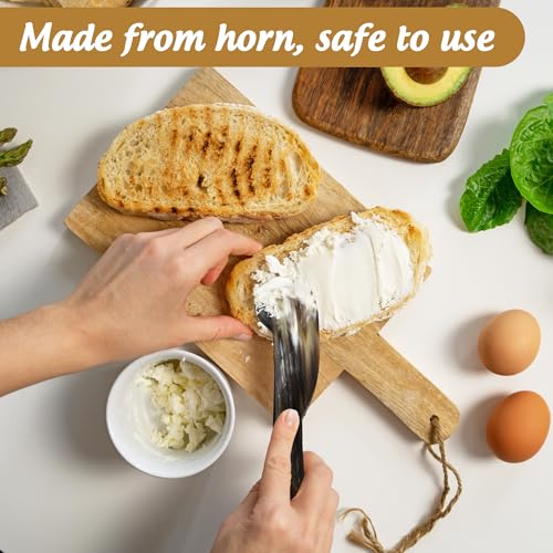 Elegant Handcrafted Horn Butter Knife Spreader - Versatile Kitchen Tool