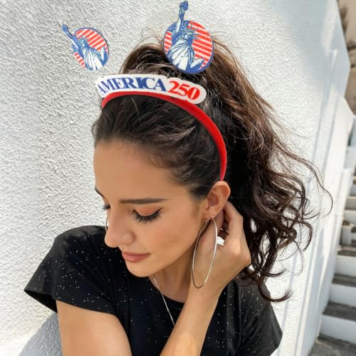Exacoo USA 250th Anniversary Headband Red White Blue 4th of July Hair Accessory
