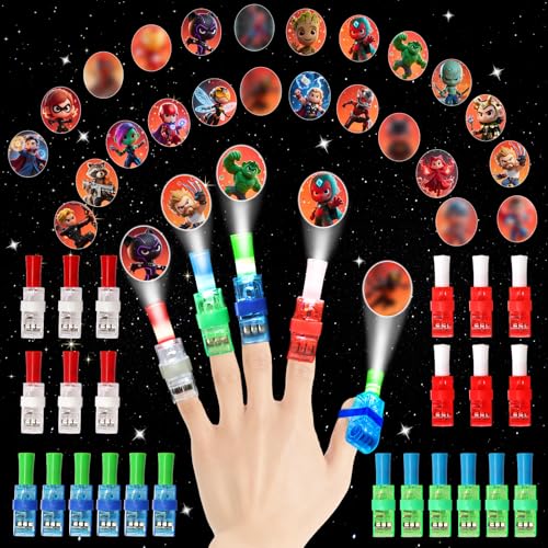Superhero Finger Lights - 24 Pack LED Glow in the Dark Party Favors