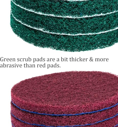 Kichwit 6 Pack Green Super Abrasive Replacement Scrub Pads - 5 Inch