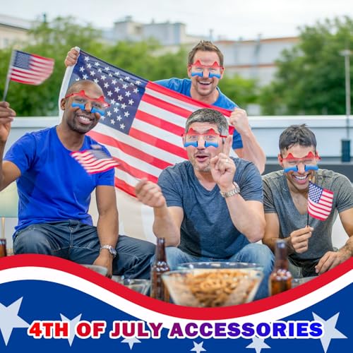 USA Patriotic Star Sunglasses - 3 PCS Set for 4th of July Fun