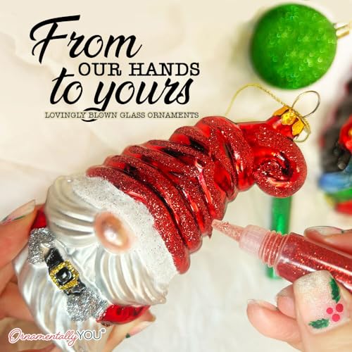 Festive Teacher Gnome Glass Christmas Ornament - Holiday Decor, Gift