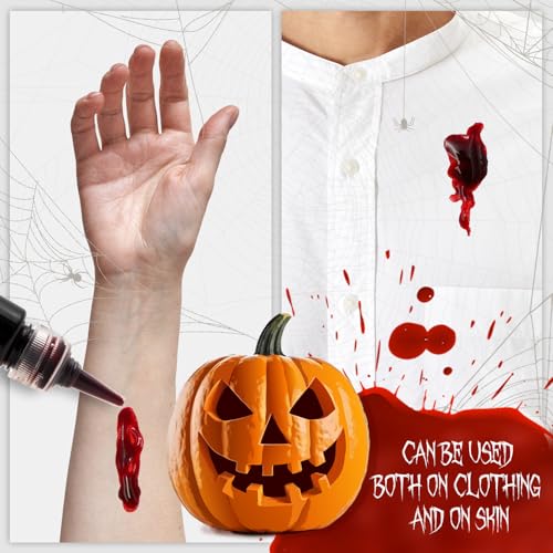 Festicy Washable Fake Blood 0.88 fl oz - Realistic SFX Makeup for Halloween Vampire & Zombie Costumes