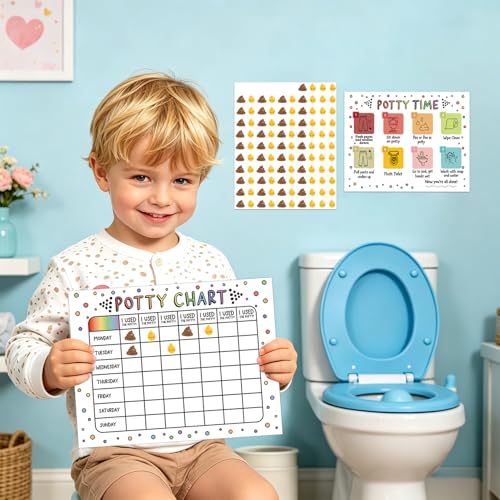 17-Piece Potty Training Sticker Chart for Kids - Multi Variation