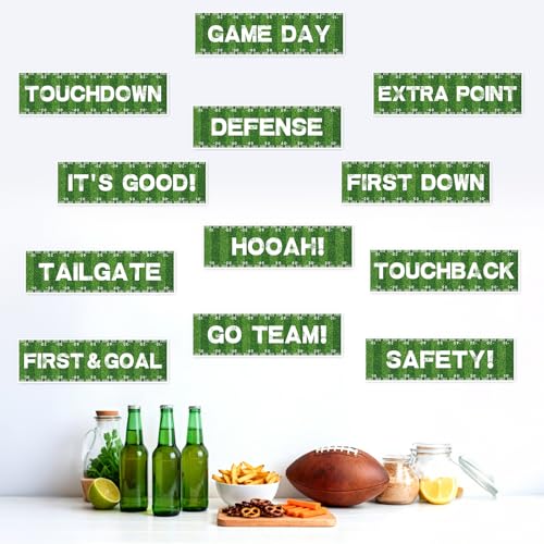 Football Party Decorations - 12 Themed Cutout Banners for Birthdays
