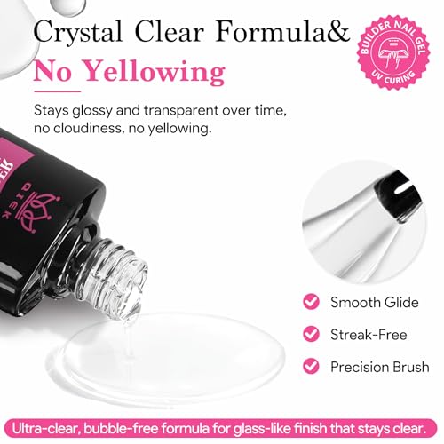 Qiek Clear Builder Nail Gel 16ml - Hard Gel for Nail Extension & Strengthening
