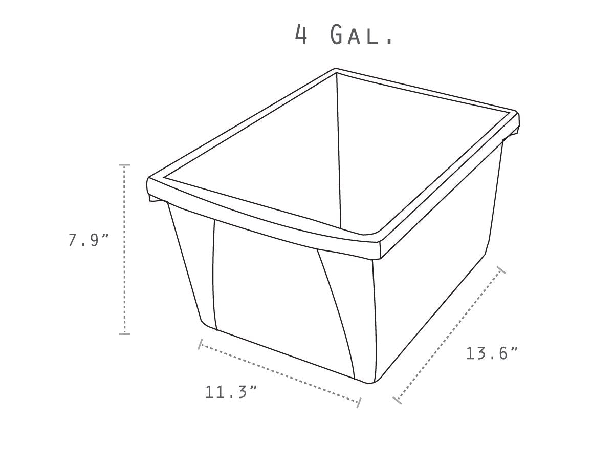 Storex 4 Gallon Storage Bin – Plastic Classroom Organizer for Books and Supplies, Yellow, 1-Pack (61453A06C)