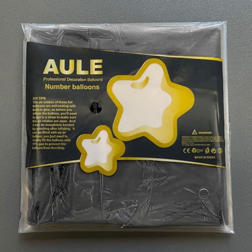 AULE 40 Inch Black Number Balloon 1 - Jumbo Foil for Parties