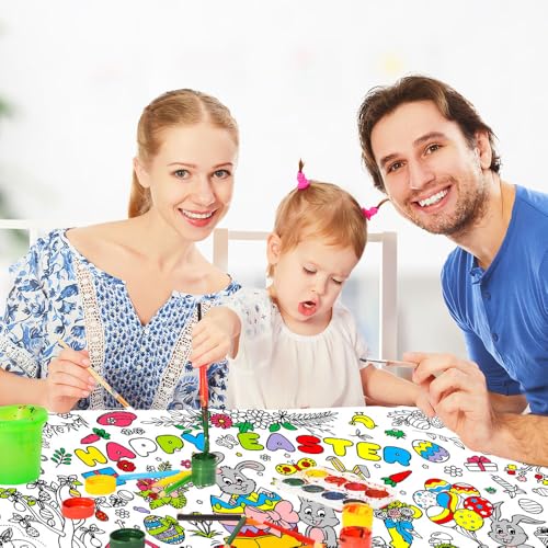 Easter Giant Coloring Tablecloth for Kids - 72" x 30"